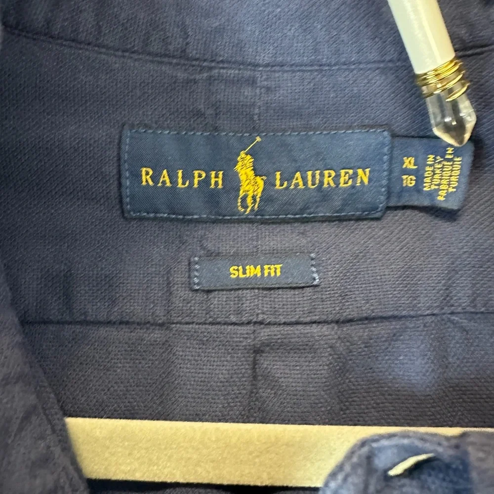 Polo PRL Ralph Lauren XL Slim Fit Stretch Button Down Shirt Navy Blue